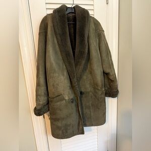 Vintage shearling coat. Absolutely stunning dark green color.